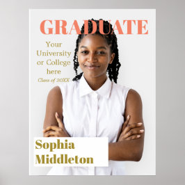 Póster Posposición de foto de titular de grado moderno