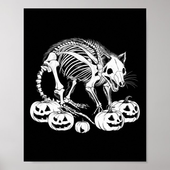 Póster Possum Skeleton Cumpleaños Halloween Halloween Hom (Frente)