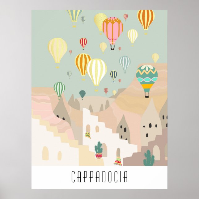 Póster Postal De Cappadocia | Balón de Kapadokya (Frente)