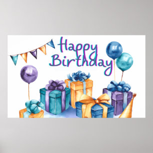 Póster Postal de cumpleaños feliz
