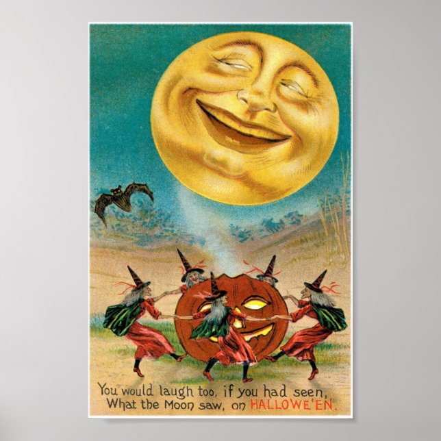 Póster Postal de Halloween de época (Frente)