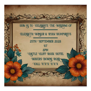 Póster Postal de invitación