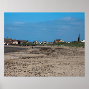 Póster Postal de la playa de Troon Escocia