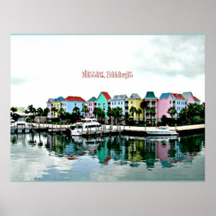 Póster postal de Nassau Bahamas