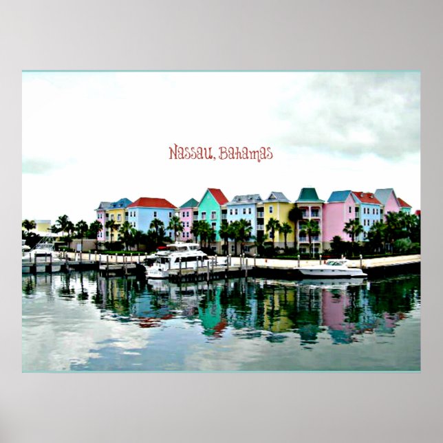 Póster postal de Nassau Bahamas (Frente)