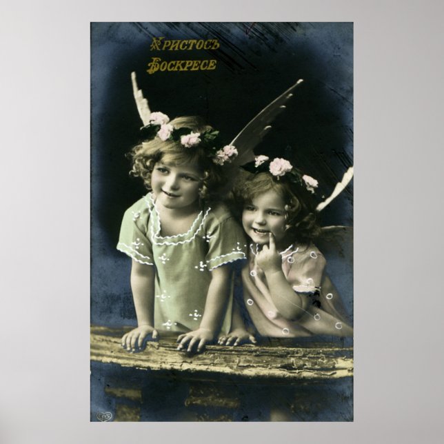 Póster Postal de Pascua Vintage (Frente)