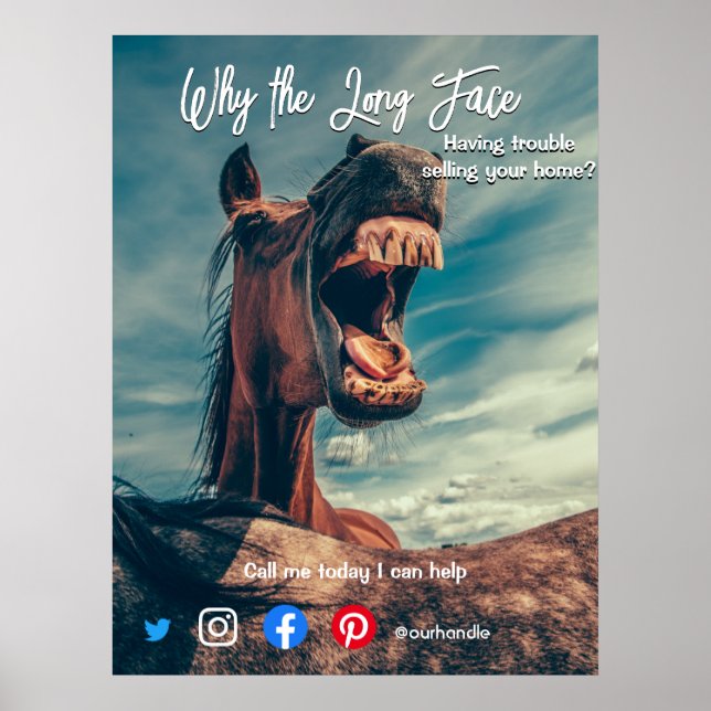 Póster postal de propiedades inmobiliarias divertidas lar (Frente)