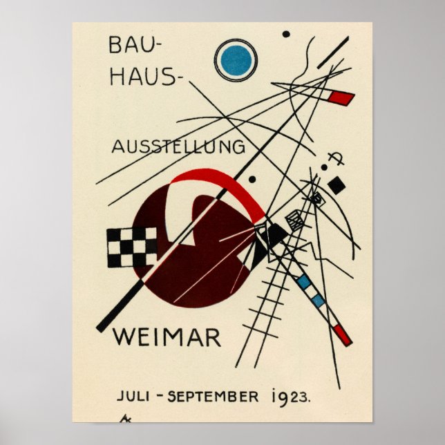 Póster Postal para la Exposición Bauhaus de Kandinsky (Frente)