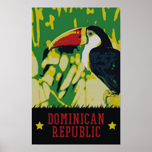 Póster Postal tucán asombrosa de República Dominicana