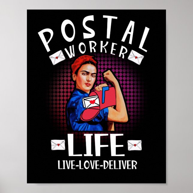 Póster Postal Worker Life Postal Service Clerk Live Love (Frente)
