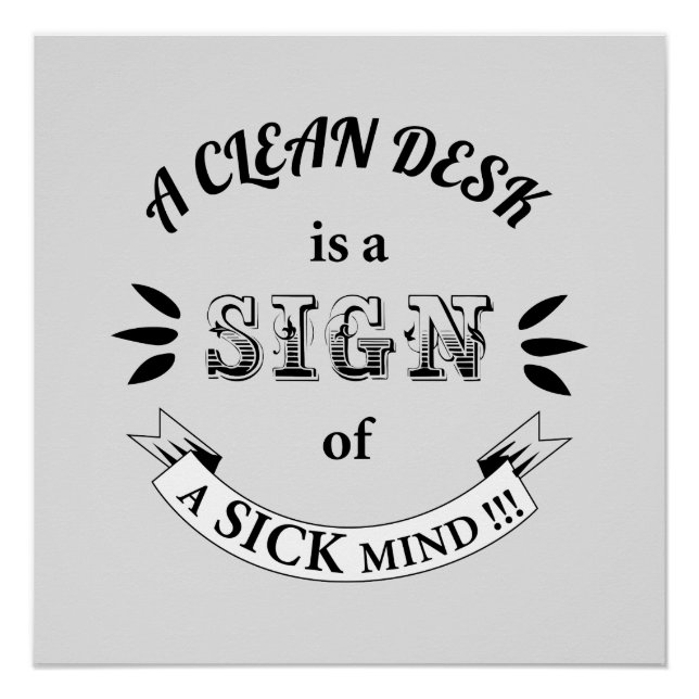 Póster Postales de citas divertidas de Clean Desk (Anverso)