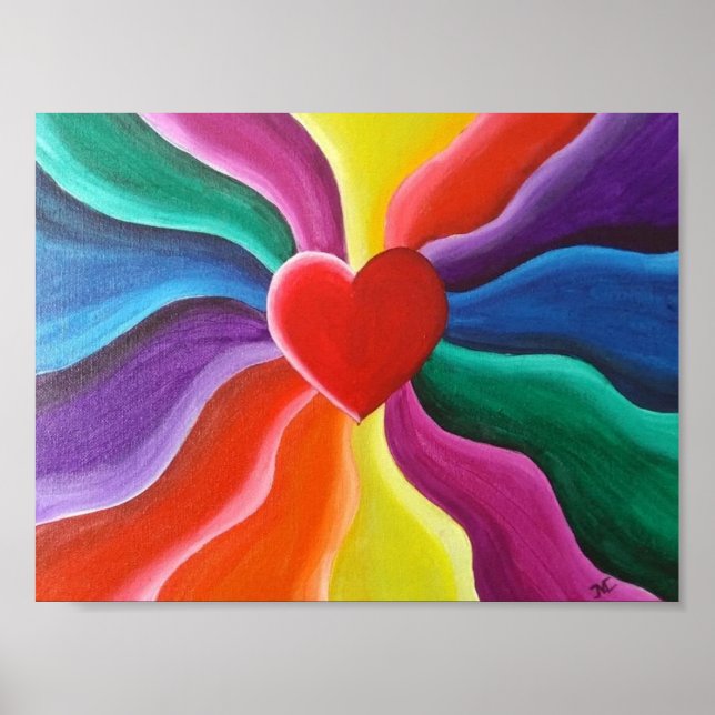 Póster Postales de Corazón y Arcoiris (Frente)