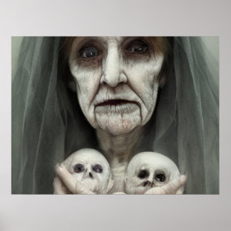 Póster Postales de Halloween para bebés de abuela