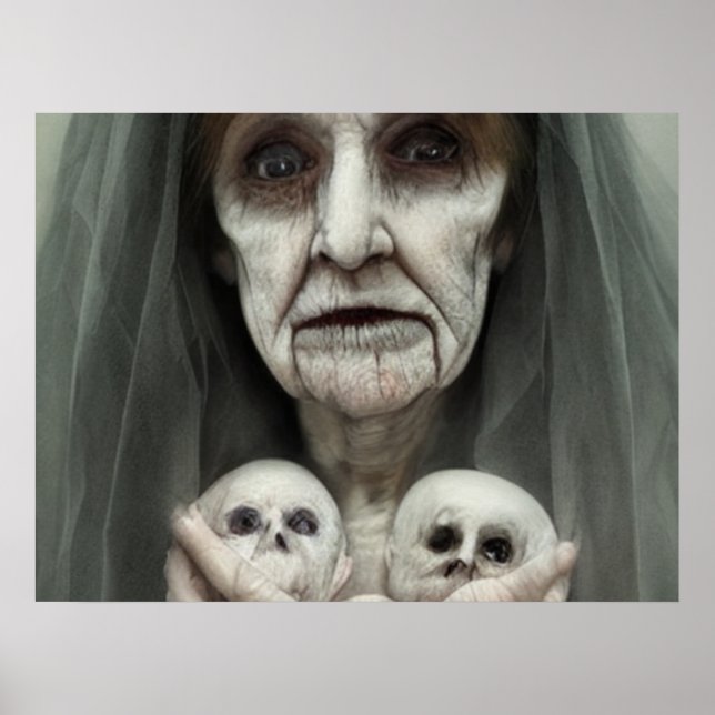 Póster Postales de Halloween para bebés de abuela (Frente)