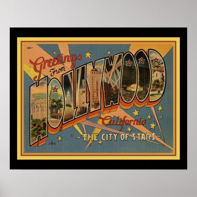 Póster Postales de Hollywood de los años 1940 16 x 20 (Frente)