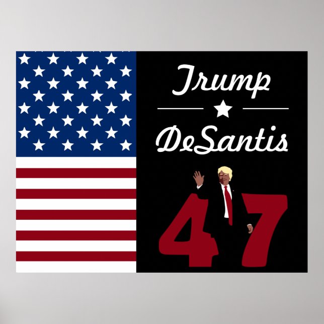 Póster Postales de Trump Desantis 2024 (Frente)