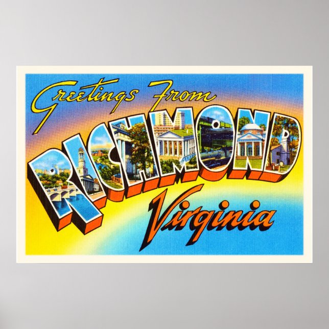 Póster Postales de Viejo Viejo Viaje de Richmond Virginia (Frente)