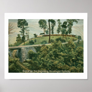 Póster Postales de Vintage del Ferrocarril Darjeeling del
