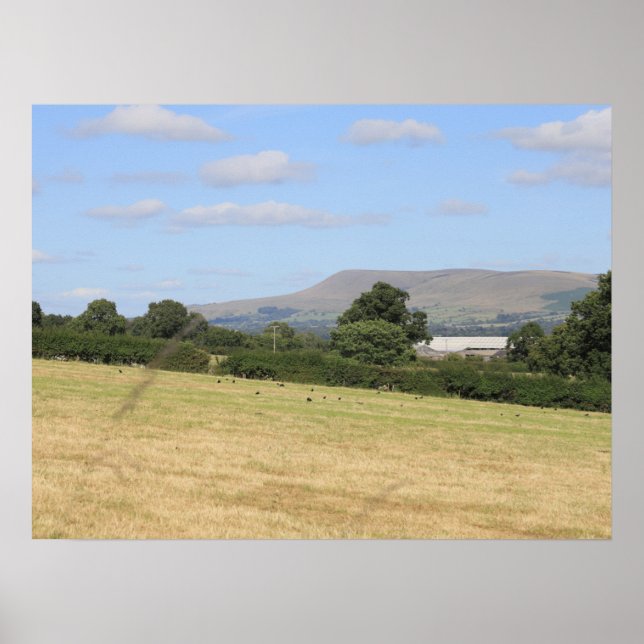 Póster Postcard de Pendle Hill Lancashire (Frente)