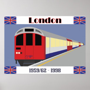 Póster Postcarta de tren de Londres retro vintage