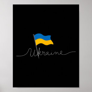 Póster Poste de bandera de Ucrania - Ucraniano patriota