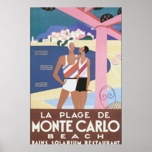Póster Poste del viaje del vintage de la playa del de