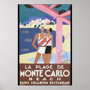 Póster Poste del viaje del vintage de la playa del de