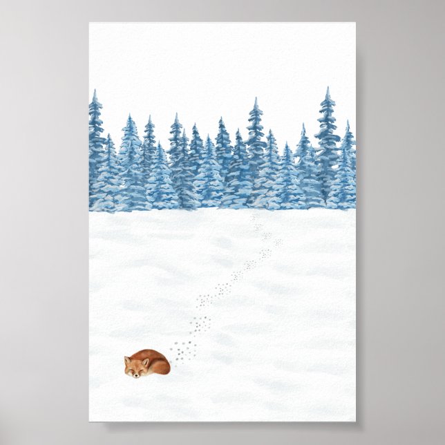 Póster Poster (10,2 x 15,2 cm) - Escena de invierno (Frente)