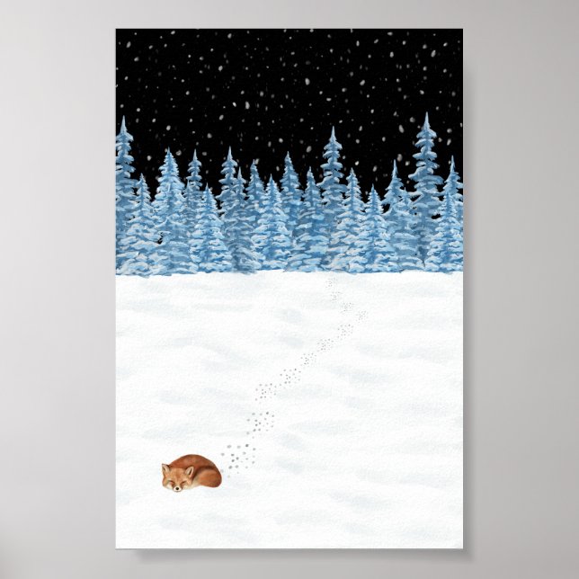 Póster Poster (10,2 x 15,2 cm) - Escena de invierno (Frente)