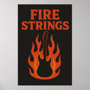 Póster Poster 11, Fuego, Vintage
