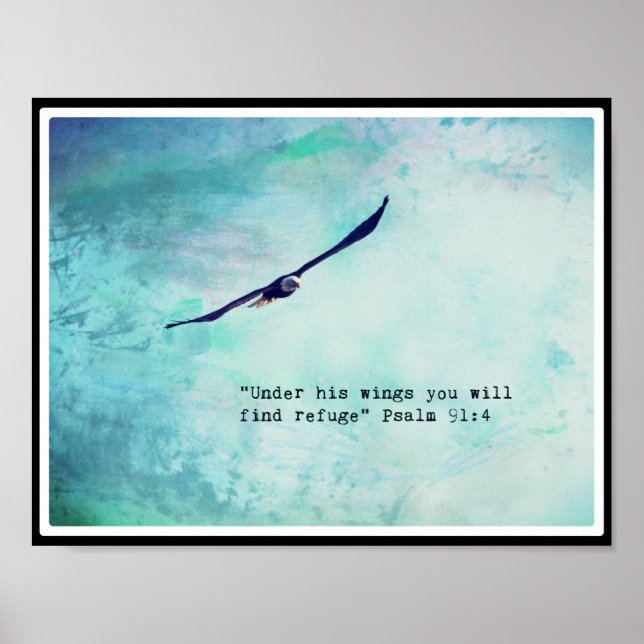 Póster Poster 11x8.5 del salmo 91 de Eagle (mate) (Frente)