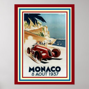 Póster Poster 12 x 16 de Mónaco 8 Aout 1937