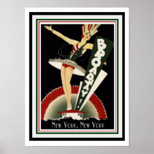 Póster Poster 12 x 16 del art déco de Broadway