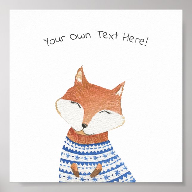 Póster Poster (15,2 x 15,2 cm) - Pequeño Fox (Frente)