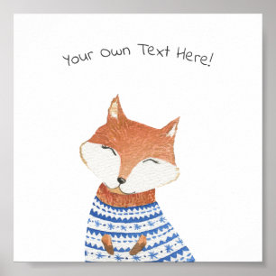 Póster Poster (15,2 x 15,2cm) - Cute Little Fox