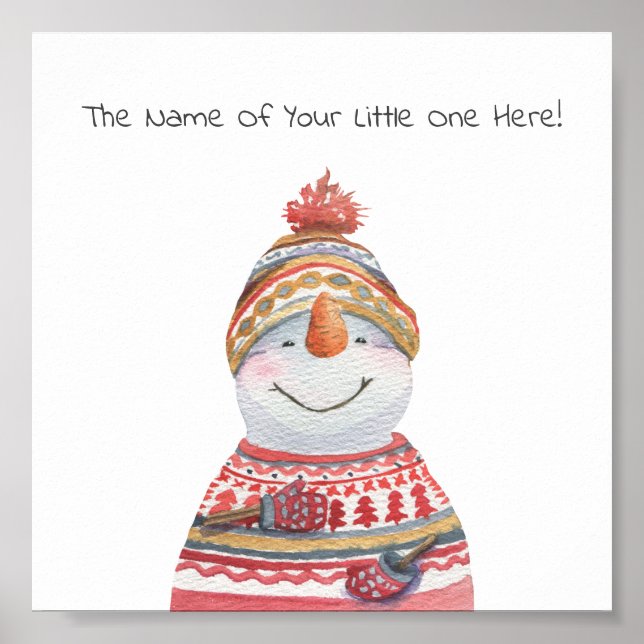 Póster Poster (15,2 x 15,2cm) - Snowman In A Sweater (Frente)