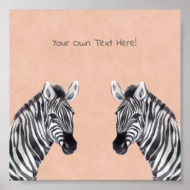 Póster Poster (15,2 x 15,2cm) - Zebra (Frente)