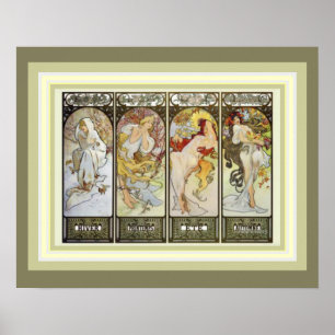 Póster Poster 16 x 20 de Alfonso Mucha Les Saisons