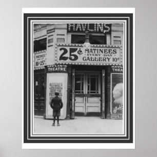 Póster Poster 16 x 20 del cine del vintage B&W
