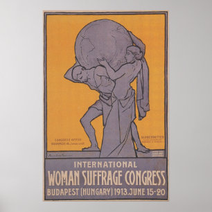 Póster Poster 1913 del congreso del sufragio de las