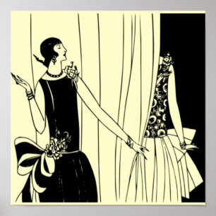Póster ¡Poster 1920 de Deco de la aleta del vintage 2 -