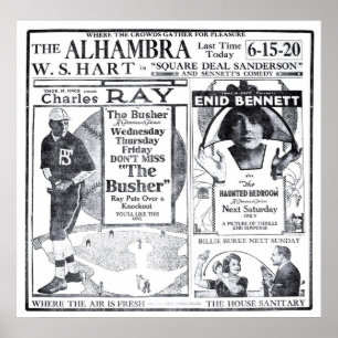 Póster Poster 1920 del anuncio de la película del béisbol