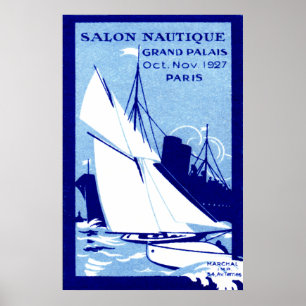 Póster Poster 1927 de la demostración del barco de París