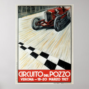 Póster Poster 1927 de la raza auto de Circuito del Pozzo