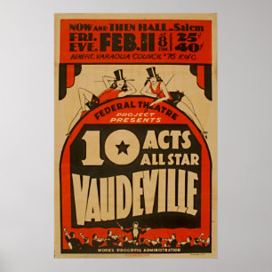 Póster Poster 1938 del vintage de All Star WPA del