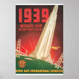 Póster Poster 1939 del viaje de San Francisco de la feria