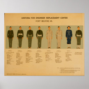 Póster Poster 1942 de WPA del uniforme militar del