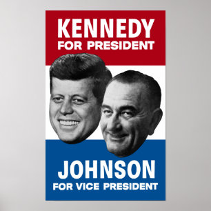 Póster Poster 1960 de la elección de Kennedy y de Johnson
