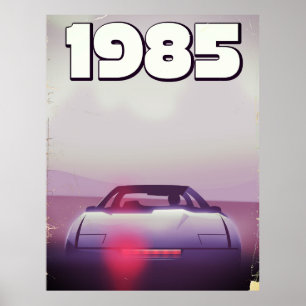 Póster poster 1985 del supercar del vintage