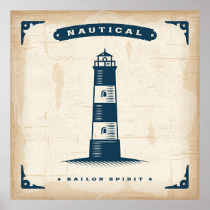Póster Poster 1 del faro del vintage